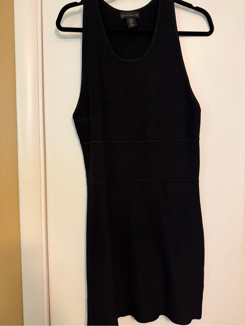 Black Ribbed Tank Dress by House of Harlow
